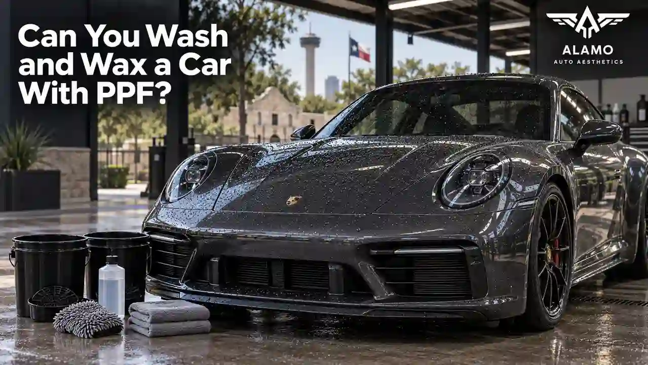 Proper car washing and waxing guidelines for vehicles with PPF by Alamo Auto Aesthetics