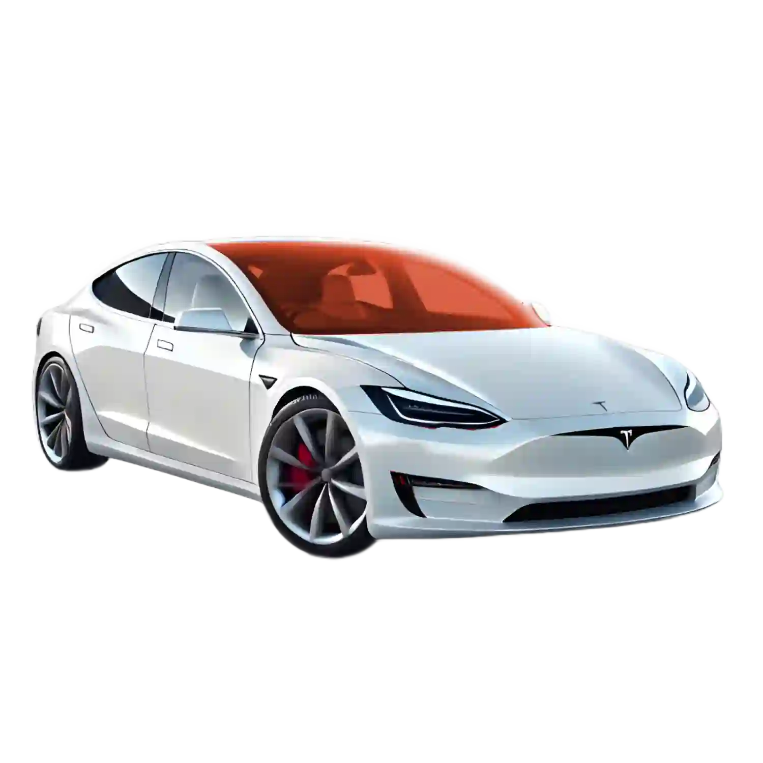 Windshield ceramic tint coverage diagram with the windshield highlighted