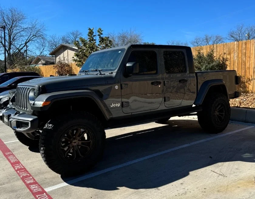 a truck with window film applied on it
